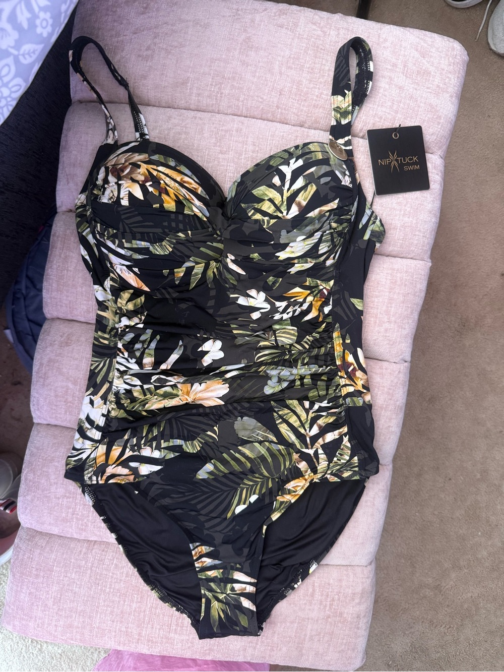 Nip/Tuck Swim Black Tropical Multi-Print One-Piece Swimsuit